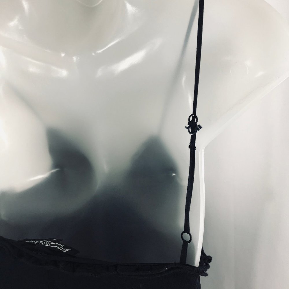 Betsey Johnson Black Asymmetrical Silk Tier Dress - Picture 8 of 10